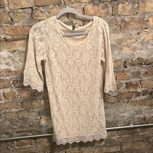 Elegant Cream Lace Women's Top